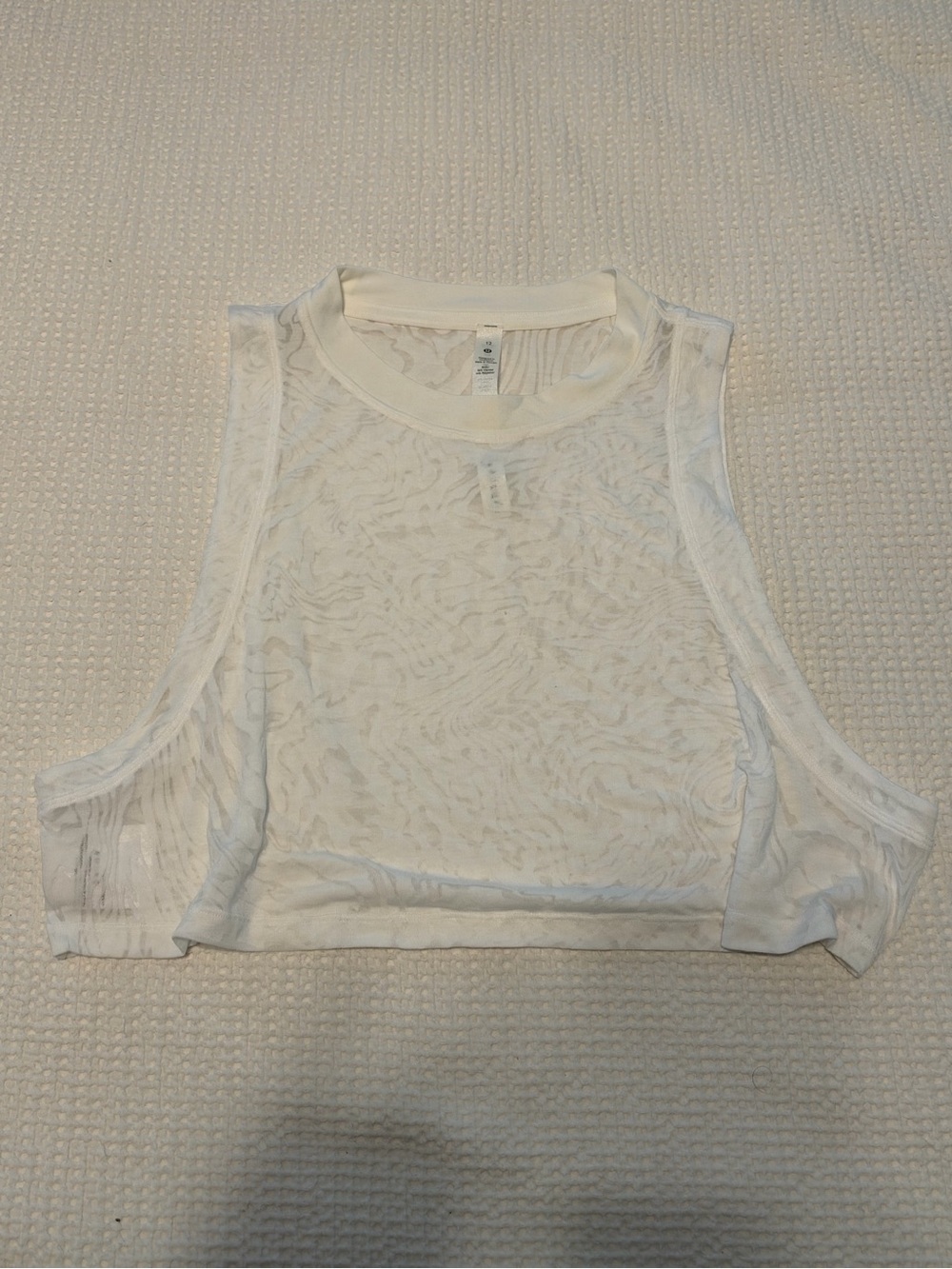 lululemon athletica White Semi-Sheer Cropped Muscle Tank